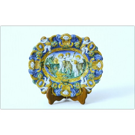 Piatto in maiolica - IMBRES Manifattura di Pavia - 18th Century