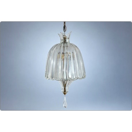BAROVIER & TOSO - Pendant Lamp - Glass / Brass - Murano 1930