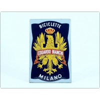 Banner Enamel EDOARDO BIANCHI, Prod. Smalterie Lombarde, Cm 85 x 55
