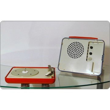 BRIONVEGA Portable Turntable Mod. Fv 1014 - 33 / 45 RPM, Design M. Zanuso 1964