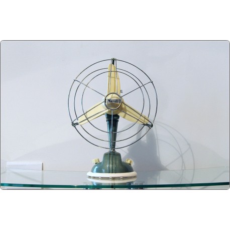Table Fan Ercole Marelli Mod. O / 254, Made in Italy 1950 - GREEN Color