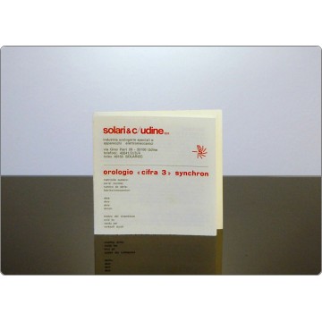 Libretto di Istruzioni Orologio CIFRA 3 SYNCHRON - Solari Udine