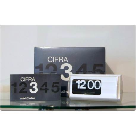 Table Clock Solari Udine Mod. CIFRA 3 - LIMITED EDITION MoMa 1990 - WHITE