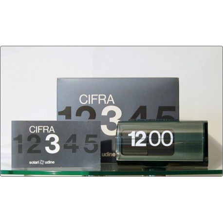 Table Clock Solari Udine Mod. CIFRA 3 - LIMITED EDITION MoMa 1990 - GREEN Color