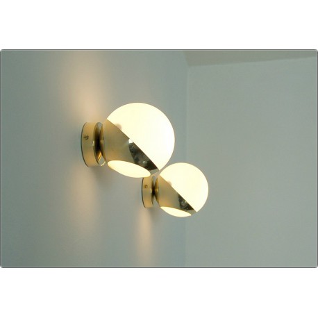 Coppia di Applique SFERA GLASS Art. A-026 - Struttura in Ottone