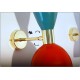 Pair of Wall Sconces Art. A-036 - Metal Lampshade - Brass structure - RED / GREEN Color