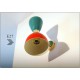 Pair of Wall Sconces Art. A-036 - Metal Lampshade - Brass structure - RED / GREEN Color