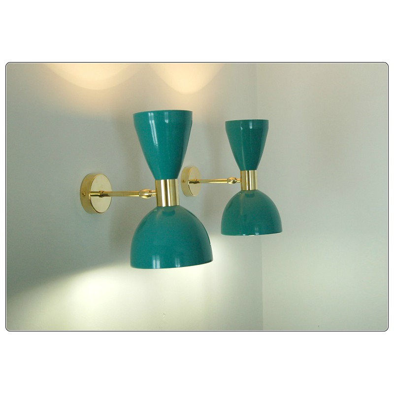 Wall Lamp Art. A040 Metal / Brass LIGHT GREEN DEYROO Lighting Italy