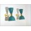 Pair of Wall Sconces Art. A-040 - Metal Lampshade - Brass structure - LIGHT GREEN Color