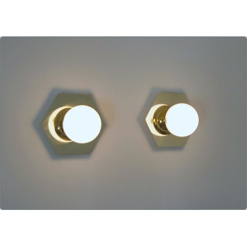 Wall Light GLASS SPHERE Art. A-024 - BRASS