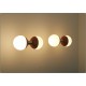 Pair of Wall Sconces DOUBLE SPHERE GLASS Art. A-052 - BRASS / RED