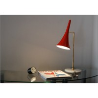 Lampada da Tavolo Art. TL-060 - Ottone / Marmo - ROSSO