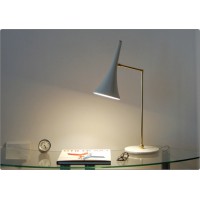 Lampada da Tavolo Art. TL-064 - Ottone / Marmo - BIANCO