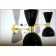 Coppia di Applique Art. A-080 - Paralume in Metallo - Struttura in Ottone - NERO