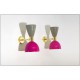 Pair of Wall Lamps Art. A-090 - Metal Lampshade - Brass structure - VIOLET / GRAY