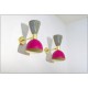 Pair of Wall Lamps Art. A-090 - Metal Lampshade - Brass structure - VIOLET / GRAY