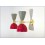 DEYROO - Coppia di Applique Art. A-096 - Metallo / Ottone - GRIGIO - ROSSO