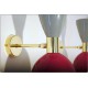 DEYROO - Pair of Wall Lamps Art. A-096 - Metal / Brass - GRAY / RED