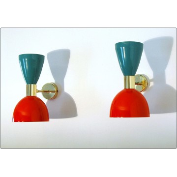 Applique Art. A-038 - Metallo / Ottone - ROSSO / VERDE