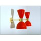 Pair of Wall Sconces Art. A-016 - Metal Lampshade - Brass structure - Made in Italy - RED Color