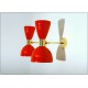 Coppia di Applique Art. A-016 - Paralume in Metallo - Struttura in Ottone - Made in Italy - ROSSO