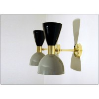 Wall Lamp Art. A-096 - Metal / Brass - GRAY / BLACK