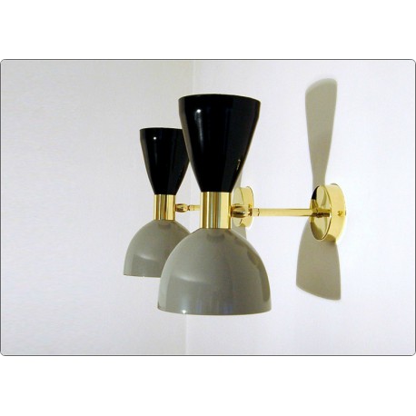 Wall Lamp Art. A-096 - Metal / Brass - GRAY / BLACK