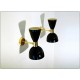Coppia di Applique Art. A-080 - Paralume in Metallo - Struttura in Ottone - NERO