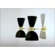Pair of Wall Sconces Art. A-080 - Metal Lampshade - Brass structure - BLACK Color
