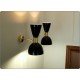 Coppia di Applique Art. A-080 - Paralume in Metallo - Struttura in Ottone - NERO