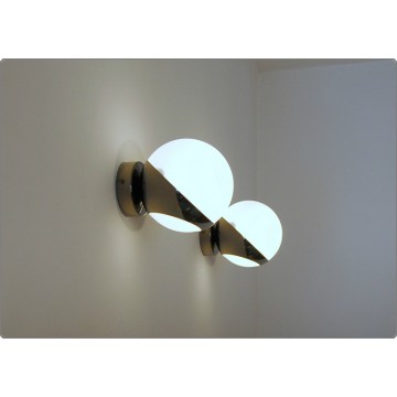 Wall Lamp GLASS SPHERE Art. A-023 - NICKEL BRASS Dark