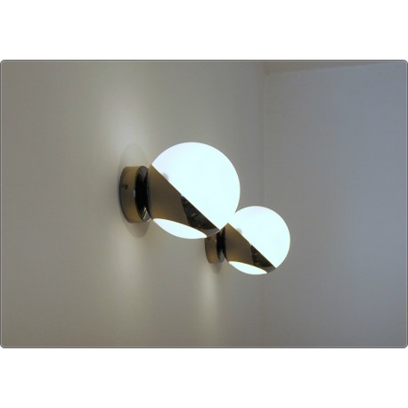 Wall Lamp GLASS SPHERE Art. A-023 - NICKEL BRASS Dark