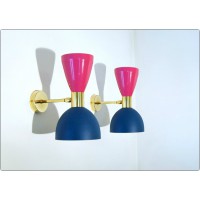 Applique Art. A-031 - Metallo / Ottone - ROSA / BLU Opaco