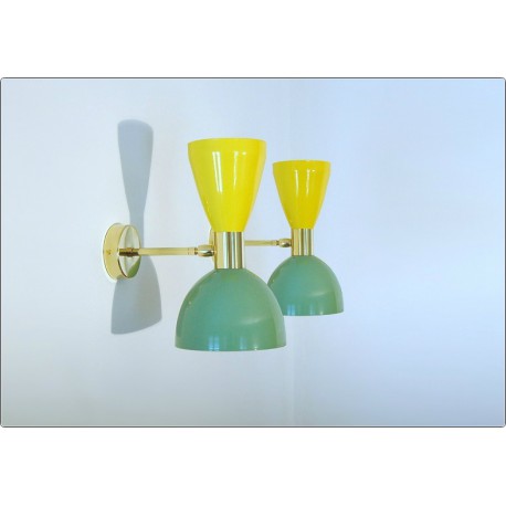 Applique Art. A-021 - Metallo / Ottone - GIALLO / VERDE Chiaro