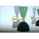 Wall Lamp Art. A-070 - Metal / Brass - Light GREEN / Dark GREEN