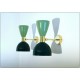 Wall Lamp Art. A-070 - Metal / Brass - Light GREEN / Dark GREEN