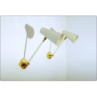 Wall Lamp Art. A-101 - Metal / Brass - WHITE - ARTICULATED with Switch