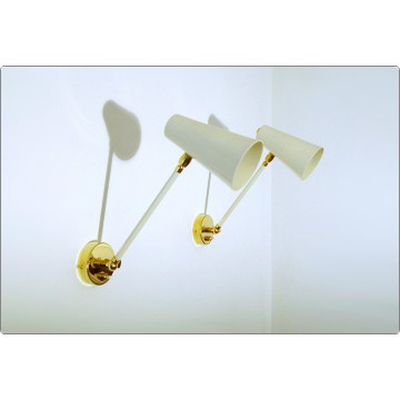 Applique Art. A-101 - Metallo / Ottone - ARTICOLATO con Interruttore - BIANCO