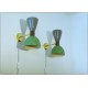 Wall Lamp PLUG IN Art. A-098 - Metal / Brass - GREY / light GREEN