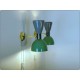 Wall Lamp PLUG IN Art. A-098 - Metal / Brass - GREY / light GREEN