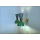 Wall Lamp PLUG IN Art. A-098 - Metal / Brass - GREY / light GREEN