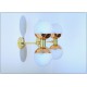 Pair of Wall Sconces DOUBLE SPHERE GLASS Art. A-032 - BRASS / COPPER