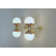 Pair of Wall Sconces DOUBLE SPHERE GLASS Art. A-032 - BRASS / COPPER