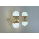 Pair of Wall Sconces DOUBLE SPHERE GLASS Art. A-032 - BRASS / COPPER