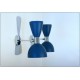 Wall Lamp Art. A-124 - Metal / BRASS Chromed - BLUE Opaque