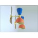 Wall Lamp Art. A-056 - Metal / Brass - PINK / LIGHT BLUE