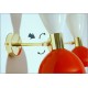 Pair of Wall Sconces Art. A-034 - Metal Lampshade - Brass structure - WHITE / RED Color