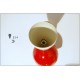 Coppia di Applique Art. A-034 - Paralume in Metallo - Struttura in Ottone - BIANCO / ROSSO