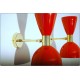 Coppia di Applique Art. A-016 - Paralume in Metallo - Struttura in Ottone - Made in Italy - ROSSO