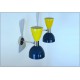 Wall Lamp Art. A-123 - Metal / BRASS Chromed - YELLOW / BLUE